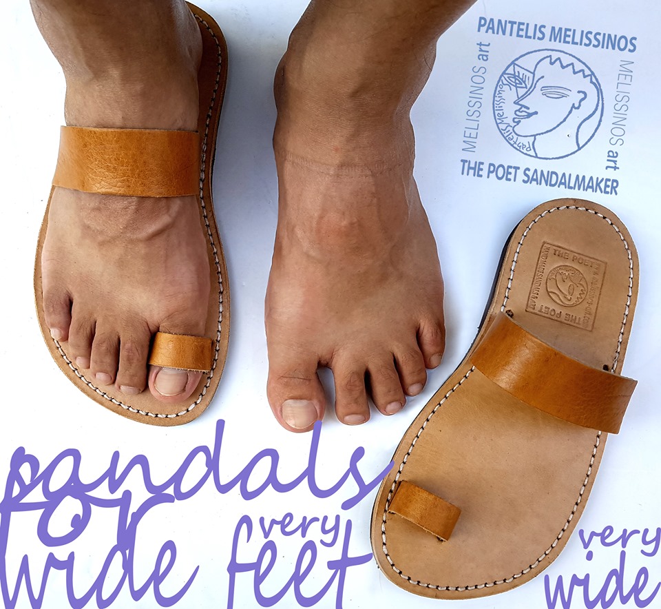 leather sandals for wide feet