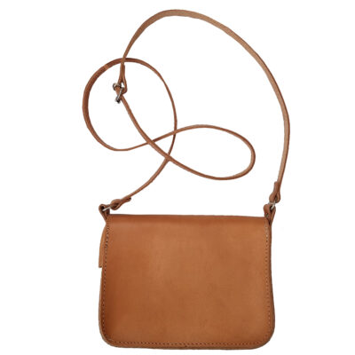 Small Leather Messenger Crossbody Bag – Brown