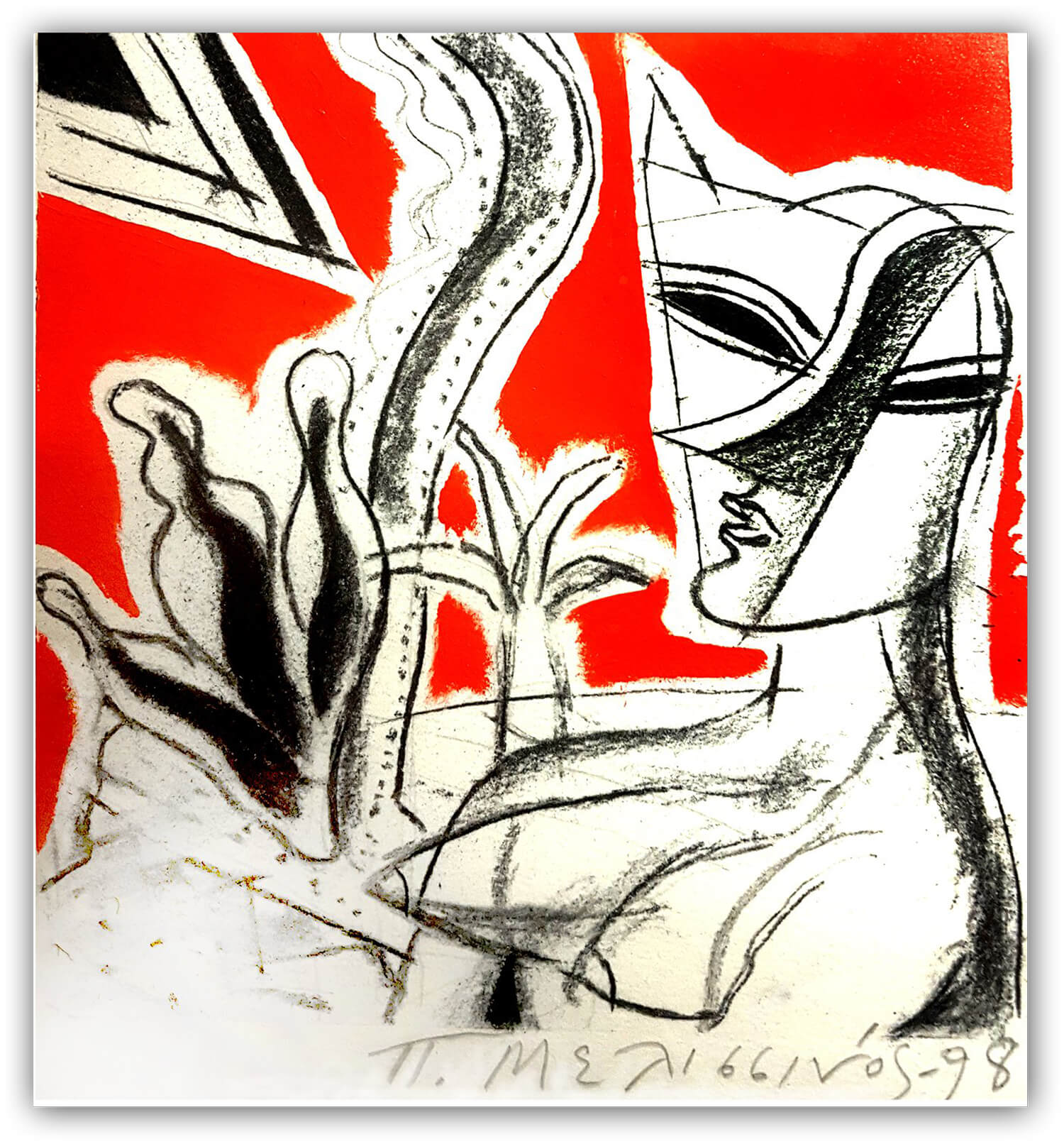Masked Female Figure in Oasis